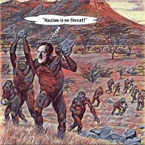 Monkey, primate, ape, caveman, prehistoric Adolf Hitler.