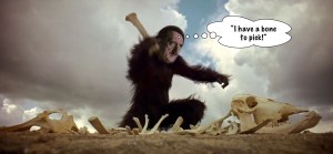 Monkey, primate, ape, caveman, prehistoric Adolf Hitler.