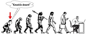 Human evolution with Adolf Hitler.