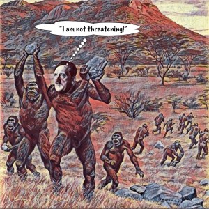 Monkey, primate, ape, caveman, prehistoric Adolf Hitler.