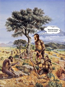 Monkey, primate, ape, caveman, prehistoric Adolf Hitler.