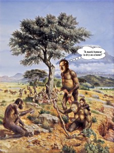 Monkey, primate, ape, caveman, prehistoric Adolf Hitler.