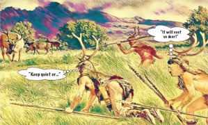 Mesolithic Führer hunting deer.
